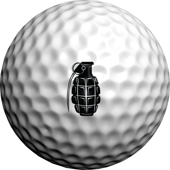 Grenade Design on golf ball 