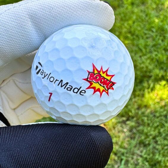 BOOM Design on golf ball 