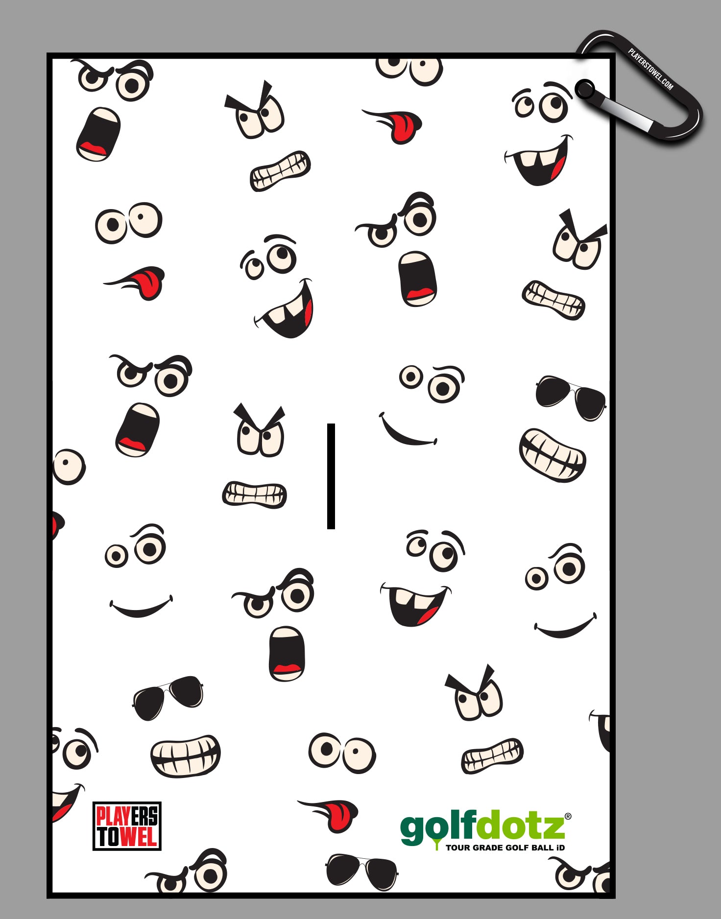 Hilarious Golf Towel with funny faces