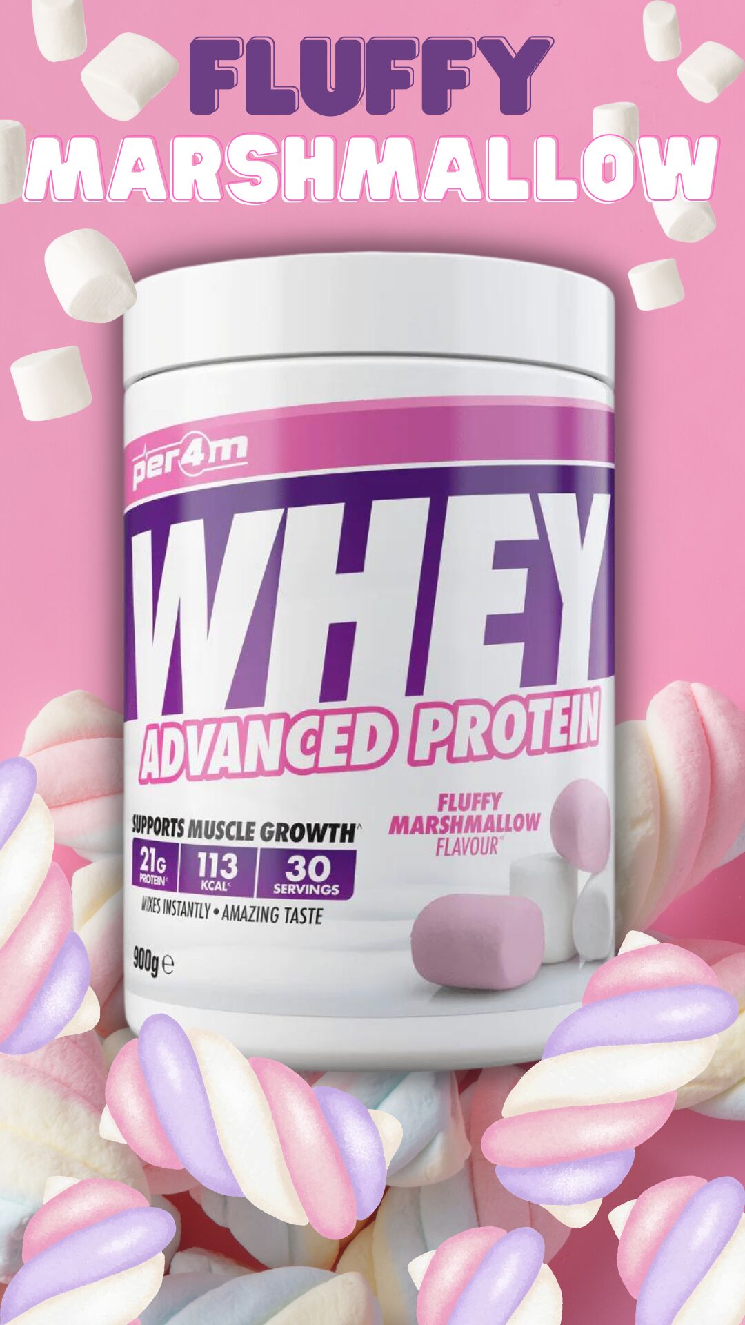 PER4M Whey Fluffly Marshmallow UK Supplements